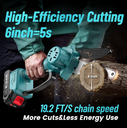 2 in 1 Cordless 15cm Chainsaw with Pole Saw