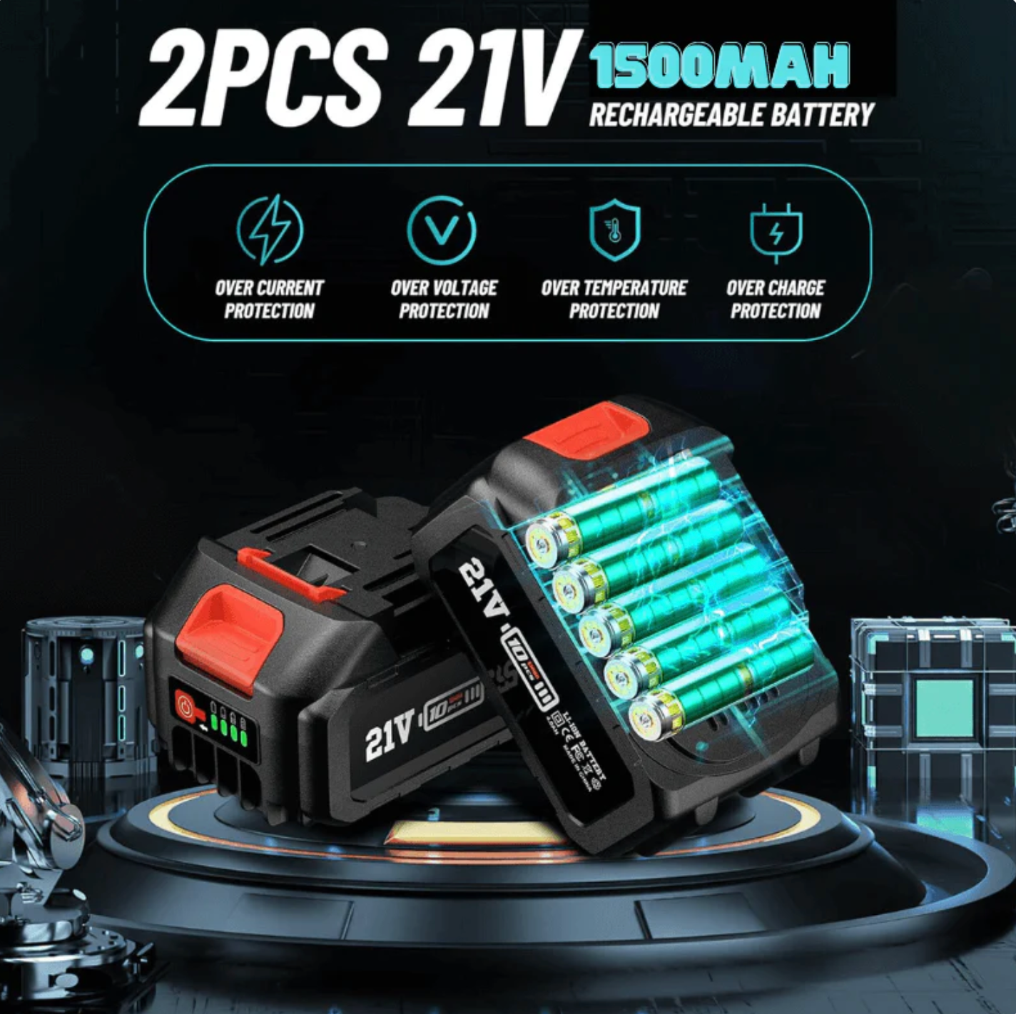 2 in 1 Cordless 15cm Chainsaw with Pole Saw