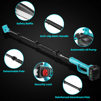 2 in 1 Cordless 15cm Chainsaw with Pole Saw